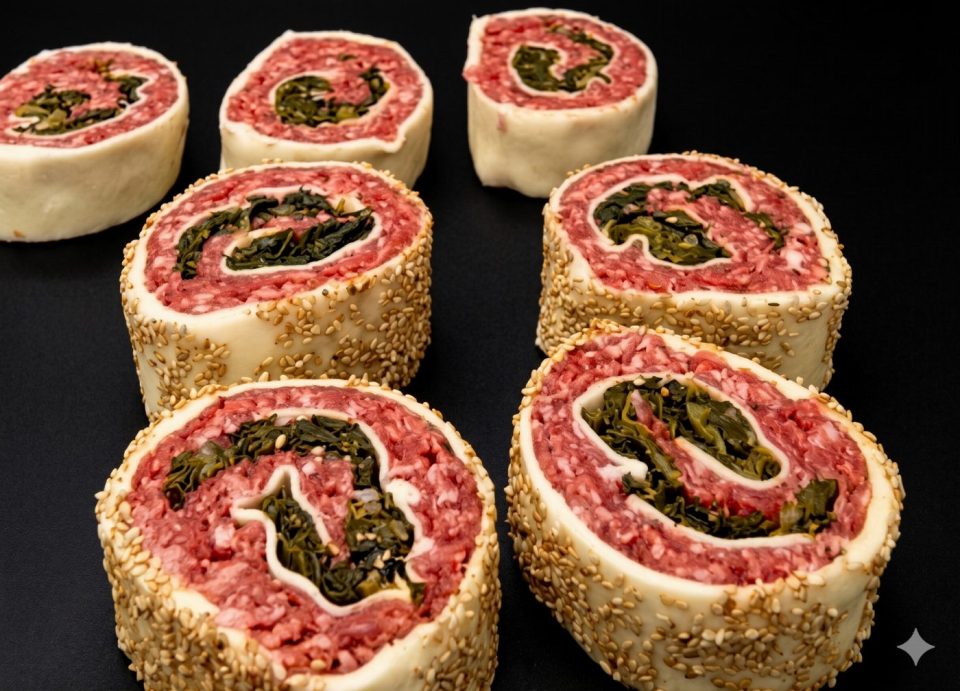 Sesame Spinach Roulade