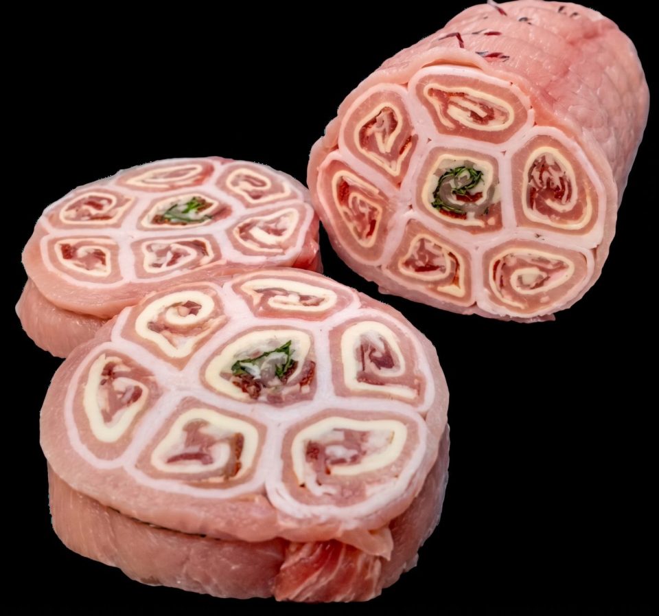 Raw Stuffed Meat Rolls